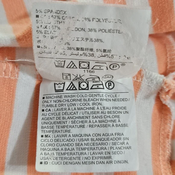Old Navy Size M Cotton Polyester Orange White Striped Womens Tank Dress with - Picture 12 of 16